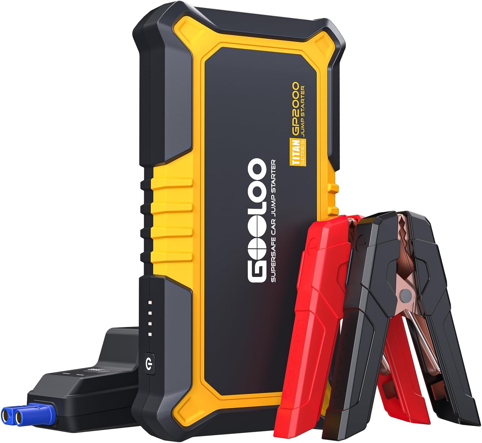 New GP2000 Jump Starter 2000A Car Starter Battery Pack (Up to 8.0L Gas, 6.0L Diesel Engine),12V Car Battery Charger Jumper Starter, Supersafe Portable Lithium Jump Box with USB Quick Charge