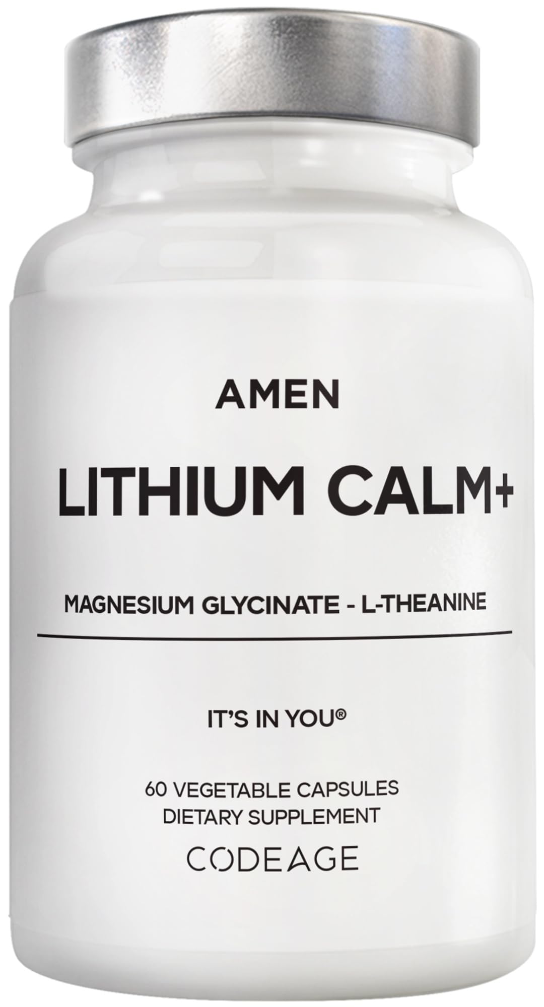 Amen Lithium Calm+, Lithium Orotate, Magnesium, L-Theanine, 60 Capsules