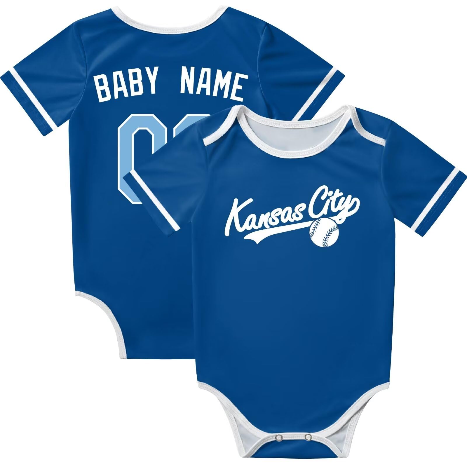 KREDE Baby Clothes Unisex Bodysuit Personalized Custom Baby Name Number for Boy Girl