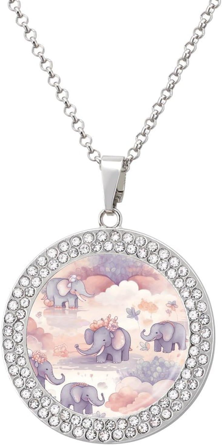 Cats Necklaces for Women Circle Vintage Diamond Pendant Necklace Women's Jewelry with Adjustable Stackable Dainty Trendy Jewelry