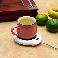 Vista 3 de Calentador eléctrico de tazas de escritorio para hogar y oficina - Café/Té/Cacao/Sopa - Velas aromáticas regalo para invierno 2 piezas