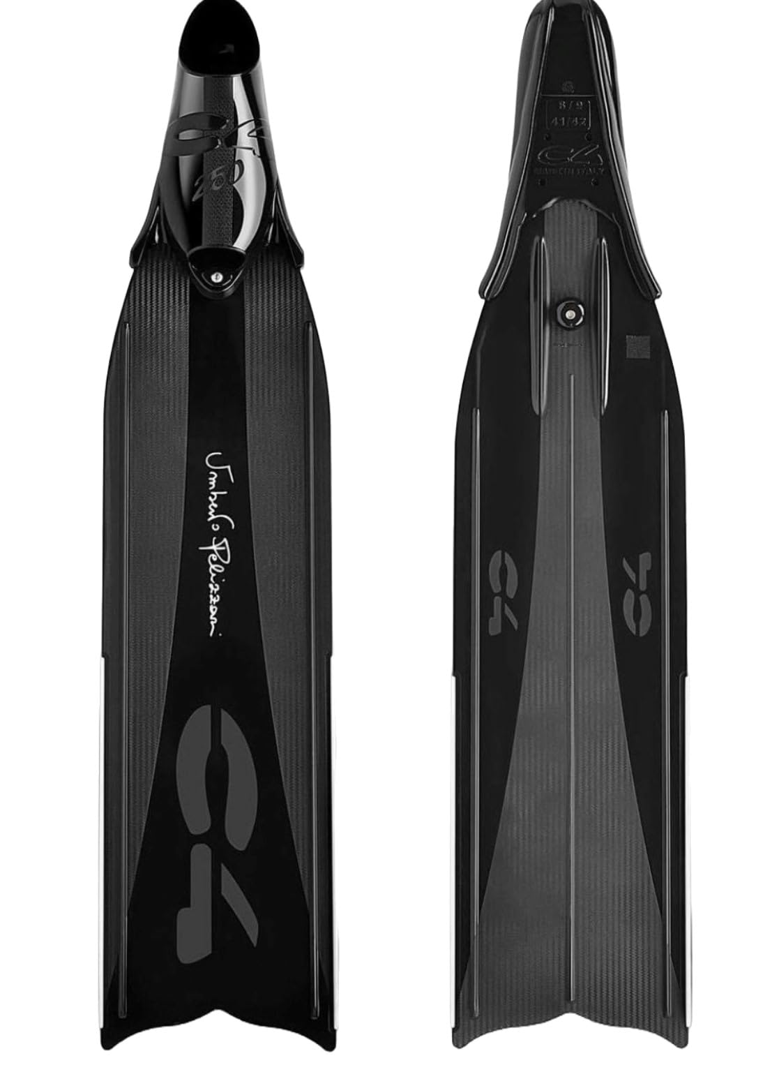 Pinne Umberto Pelizzari C4 – Pala Soft e Pala Medium in Tecnopolimero con Scarpetta 250 Apnea Pesca Subacquea