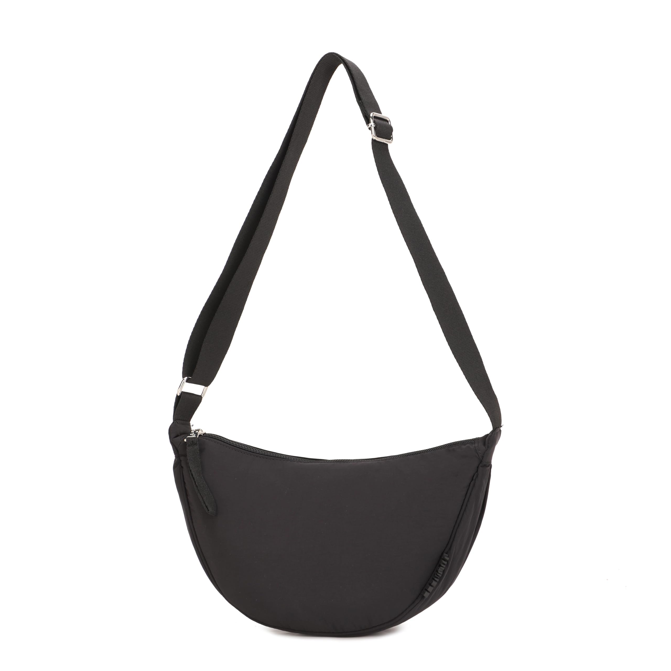 BESMART Small Nylon Crescent Crossbody Bag for Women Men Trendy, Waterproof Crescent Sling, Lightweight Travel Purses