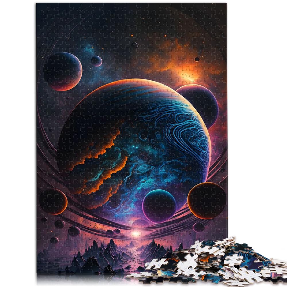 jigsaw puzzles for adults Colored Space Dream 1000 piece jigsaw puzzle for adults and kids for Adults & Kids Age 12 Years Up Cardboard puzzles Relax Puzzles Games Size: 26x38cm — image 1