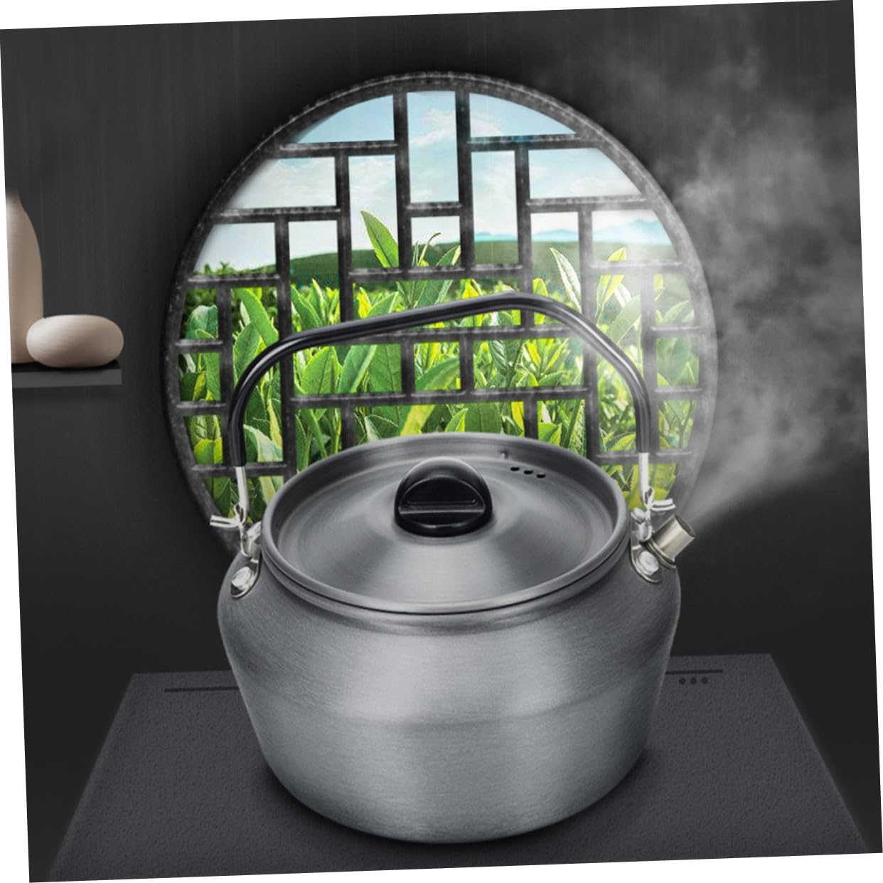 Gatuida Tetera Portátil para Exteriores Capacidad 1, 5 L, Acero Inoxidable