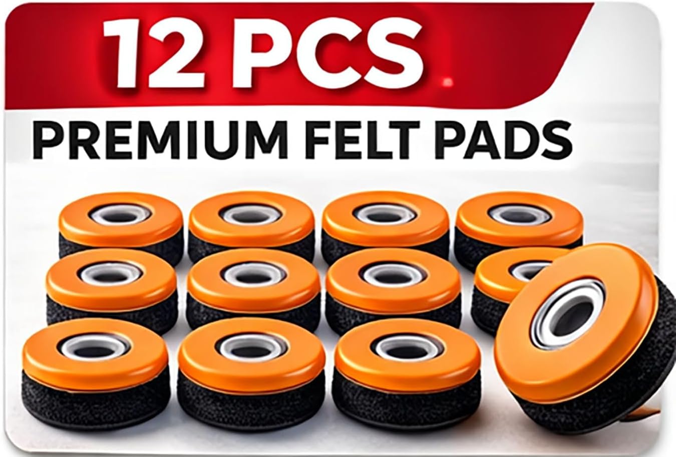 MR. DIY Crafts Screw-On Chair Gliders with PTFE Slides, Furniture Leg Moving Pads for Hardwood Floor and Carpet, 12 Pack (12, Golden, 2.2 x 2.2 cm)