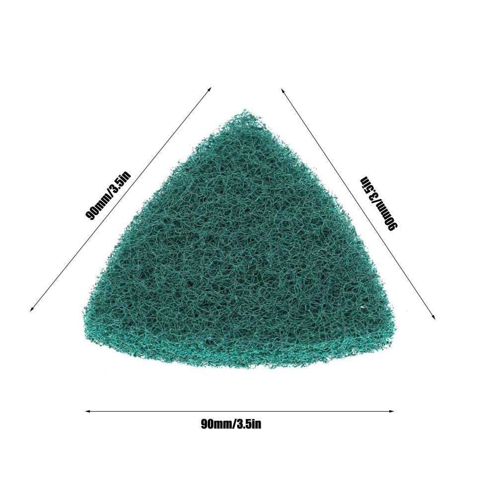5 Pcs Triangle Scouring Pad, Scouring Stick, Self Adhesive Plate Grinding Machine Accessories, Green Scrub Pads for Surface Sanding Polishing