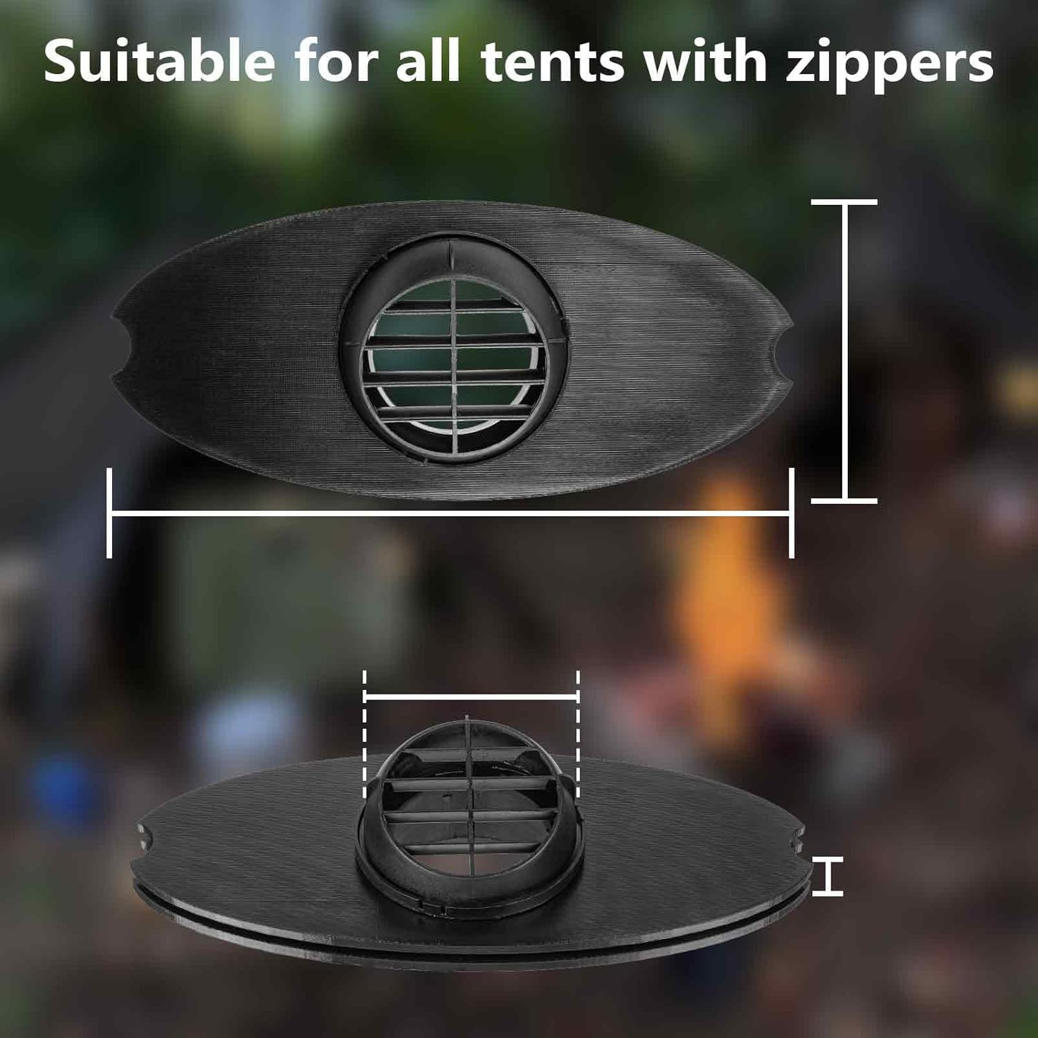 3 Inch Diesel Heater Tent Adapter, Adjustable Window Vent for Camping & Ice Fishing, Durable PETG Heater Port for Outdoor Use