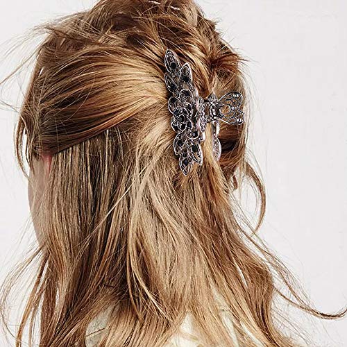 Pinza vintage para cabello con cristales azul marino miniatura 5
