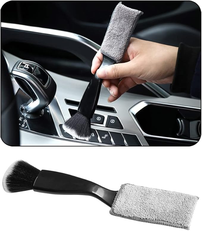 Smeyta Double Head Brush for Car Clean 1Pack,Car Brushes for Detailing Interior,Car Detailing