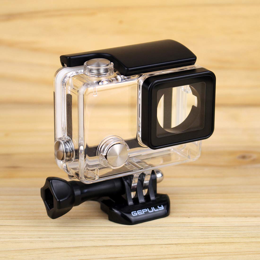 GEPULY - Custodia protettiva per GoPro Hero 4, Hero 3+, Hero 3, Hero 3, custodia protettiva laterale con scheletro posteriore e porta LCD Touch Backdoor per GoPro Hero 4, Hero 3+, Hero3 + Hero3