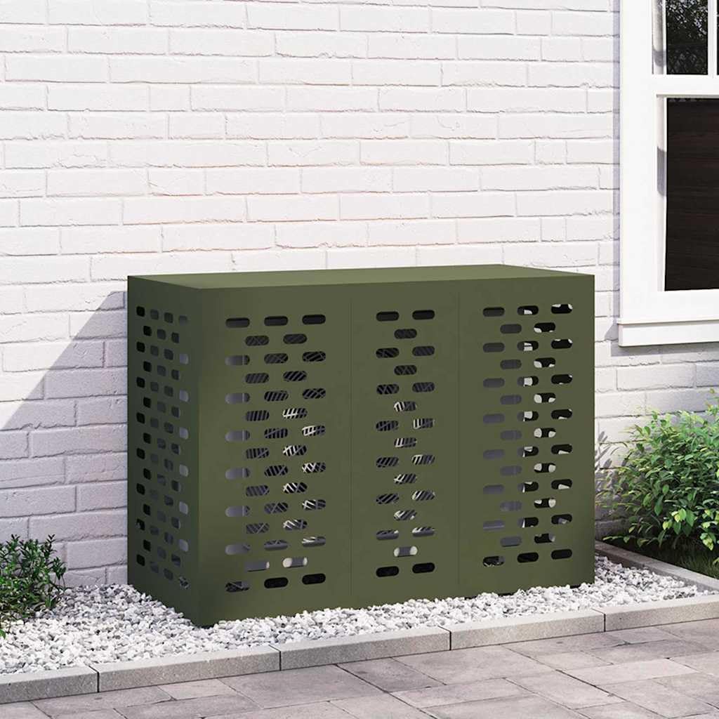 Copertura per condizionatore d'aria, in acciaio, 110 x 50 x 80 cm, resistente alle intemperie, per dispositivi esterni, protezione da pioggia, neve, sole, polvere, per balcone, terrazza