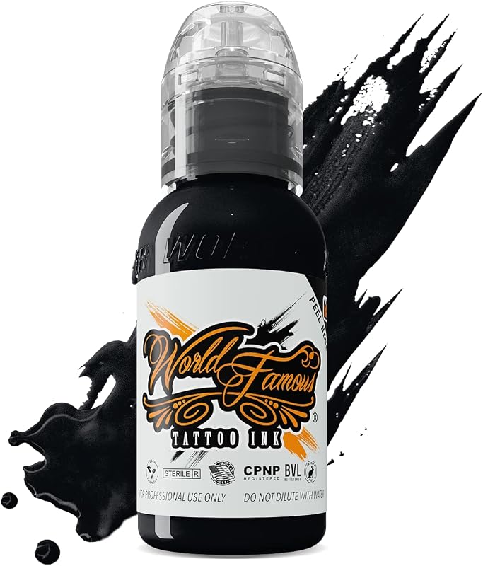 WORLD FAMOUS TATTOO INK Blackout Black Tinta Preta para Tatuagem, 30 mL