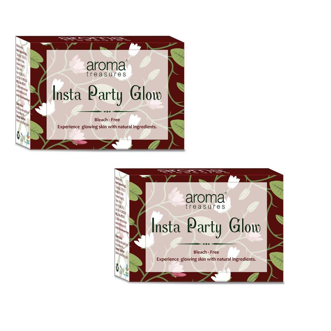 Aroma Treasures Insta Party Glow single time use kit for natural and instant glow for all skin type (Non Bleach Product) (Pack Of 2)