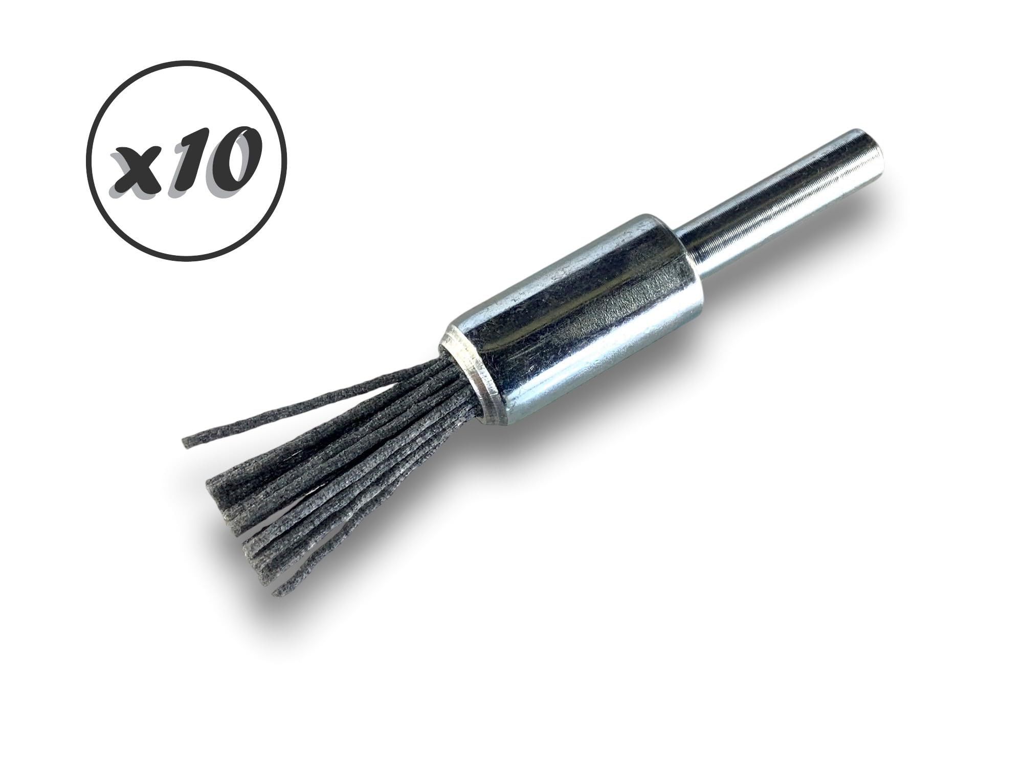 10 sztuk metalowych końcówek obrotowych | Ø 12 mm | wypełnienie NYLON węglik krzemu materiał ścierny ziarnistość 120 | do wiertarek lub wiertarko-wkrętarek | szczotki i bejce | KIBROS 20KR12_120 x 10