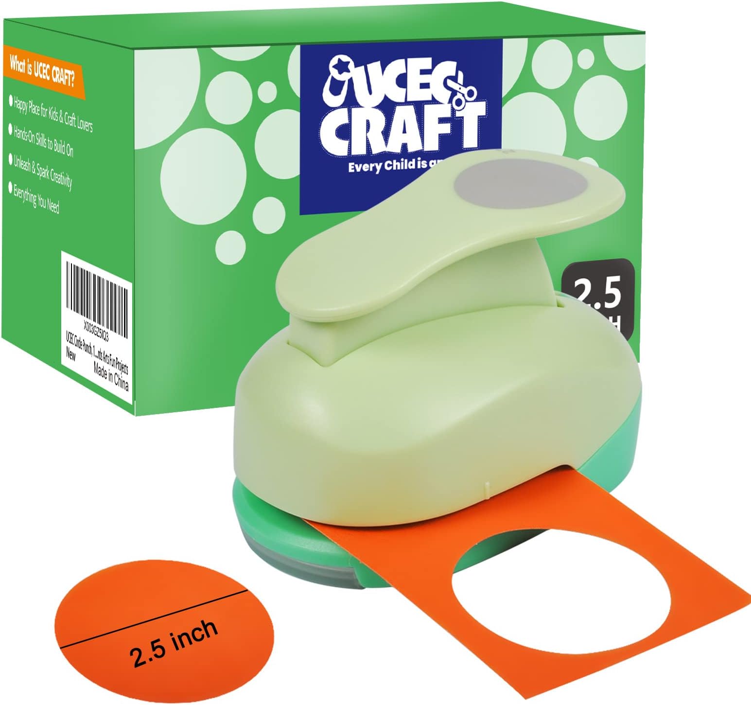 UCEC Circle Punch, 2.5 Inch Circle Hole Punch, Craft Paper Punches Circles Craft Punch Cutters for Handmade Crafting Scrapbooking Cards Arts Fun Projects