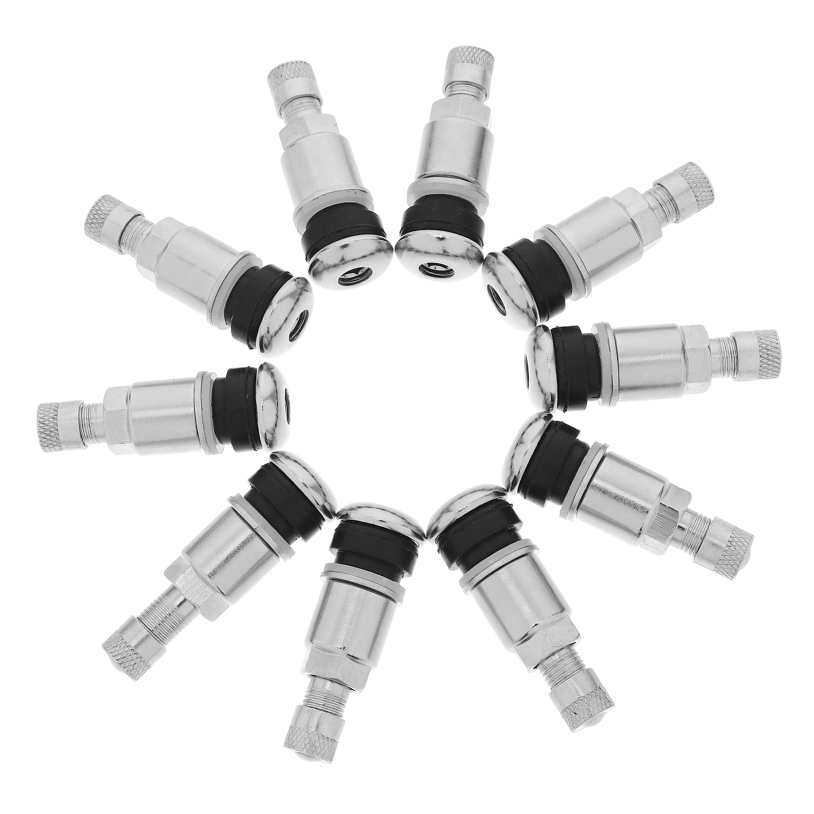 Didiseaon Steli Valvole Pneumatici in Metallo Avvitabili Set da 10 Pezzi per Auto e Camion, Resistente all’Usura per Uso Prolungato e Viaggi Sicuri