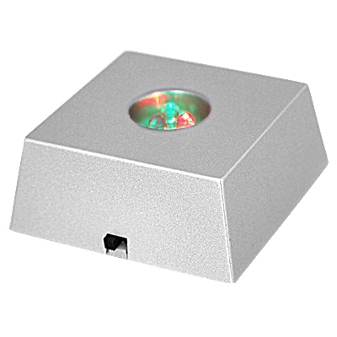 TOOGOO 3 LED Colorful Light Crystal Figurine Display Stand