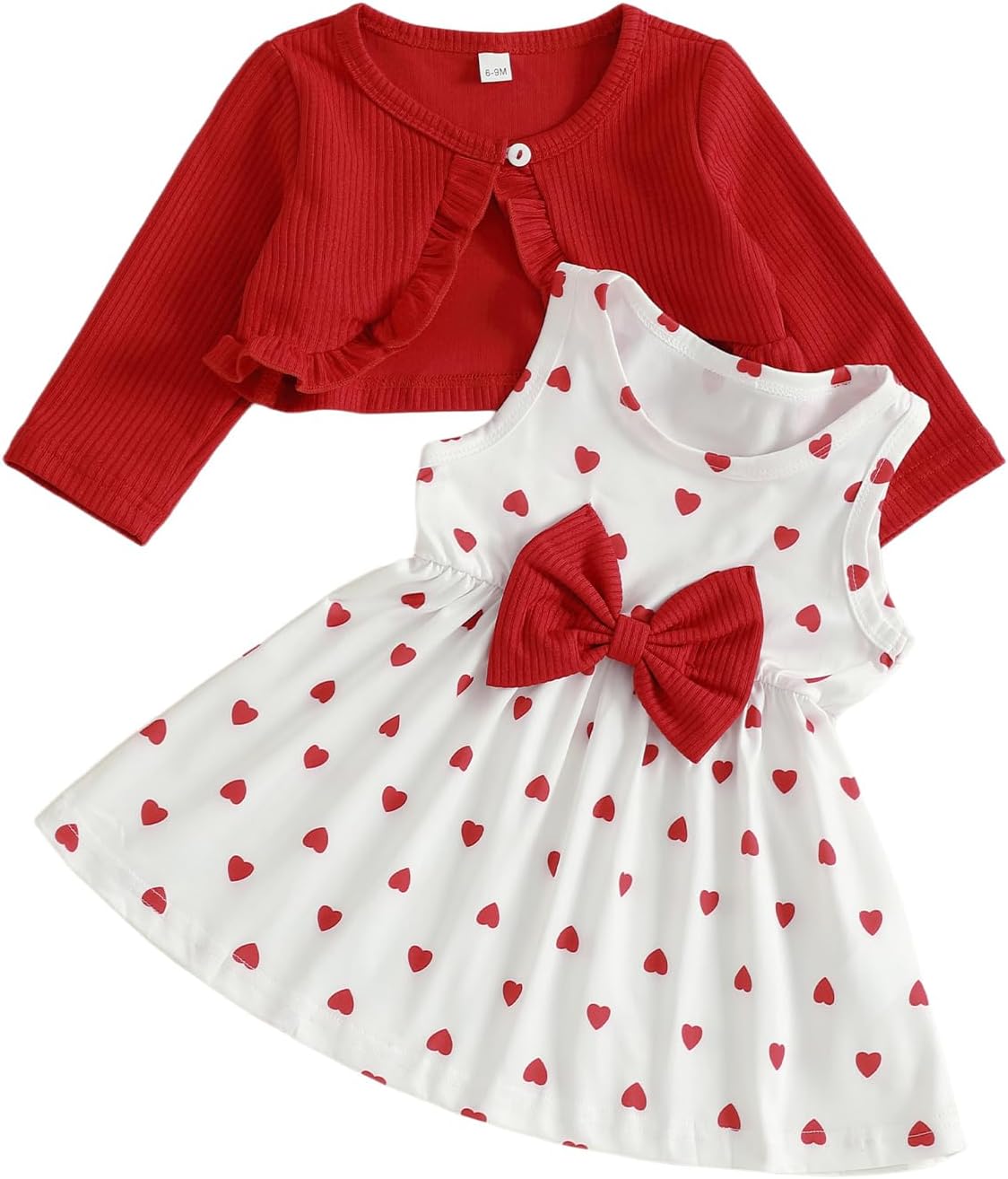 Little Girl Dresses with Cardigan Set Toddler Girls Floral Sleeveless Dress Ruffle Long Sleeve Coat Baby Fall Outfits