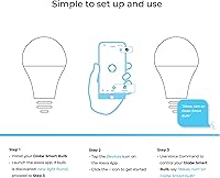 Vista 9 de Globe Electric 50589 Color-Changing A19 LED Smart Light Bulb, 2.4 GHz Wi-Fi, 60W Equivalent 800LM, Works with Alexa Only, 1-Pack