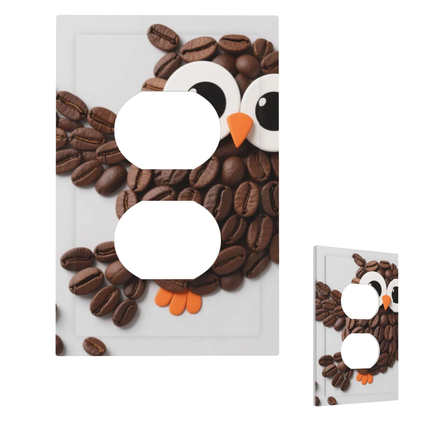 Fekiloot Duplex Cute Owls Wall Plate Cover Modern Decorative 1 Gang Light Switch Cover Unbreakable Receptacle Outlet Covers For Living Room Bedroom Home Decor