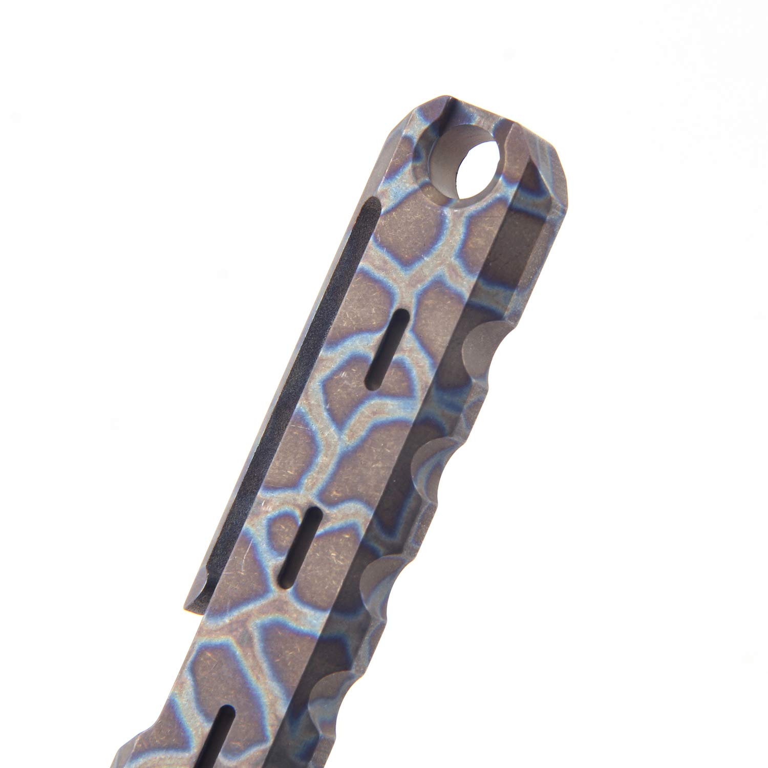 Hamans - Extractor de clavos de titanio para exteriores, con clip de bolsillo, gran resistencia, palanca EDC multifunción, herramienta de mano de Hamans (azul tostado)