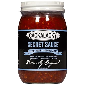 Cackalacky Famously Original Secret Sauce 16 oz - Gourmet Vinegar-Based Marinade and Dipping Sauce, Crafted with Natural Spices
