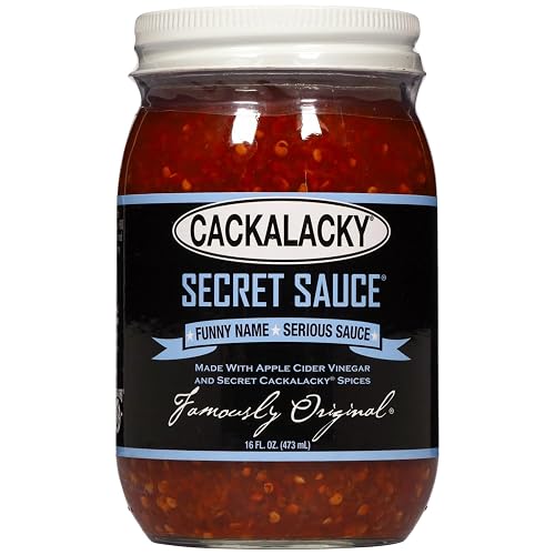 Cackalacky Famously Original Secret Sauce 16 oz - Gourmet Vinegar-Based Marinade and Dipping Sauce, Crafted with Natural Spices - Secret Sauce - 16 Fl Oz (Pack of 1)