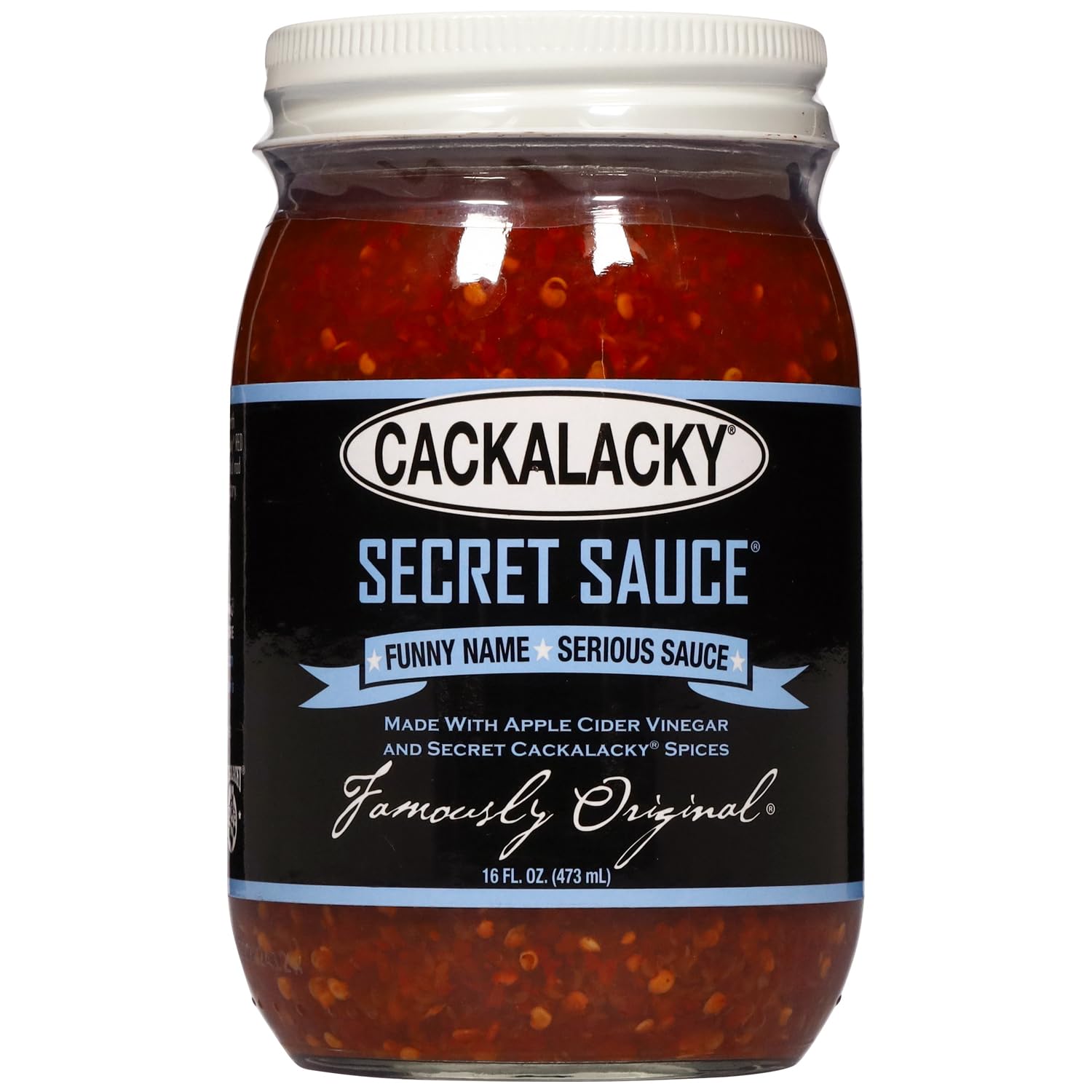 Cackalacky Famously Original Secret Sauce 16 oz - Gourmet Vinegar-Based Marinade and Dipping Sauce, Crafted with Natural Spices