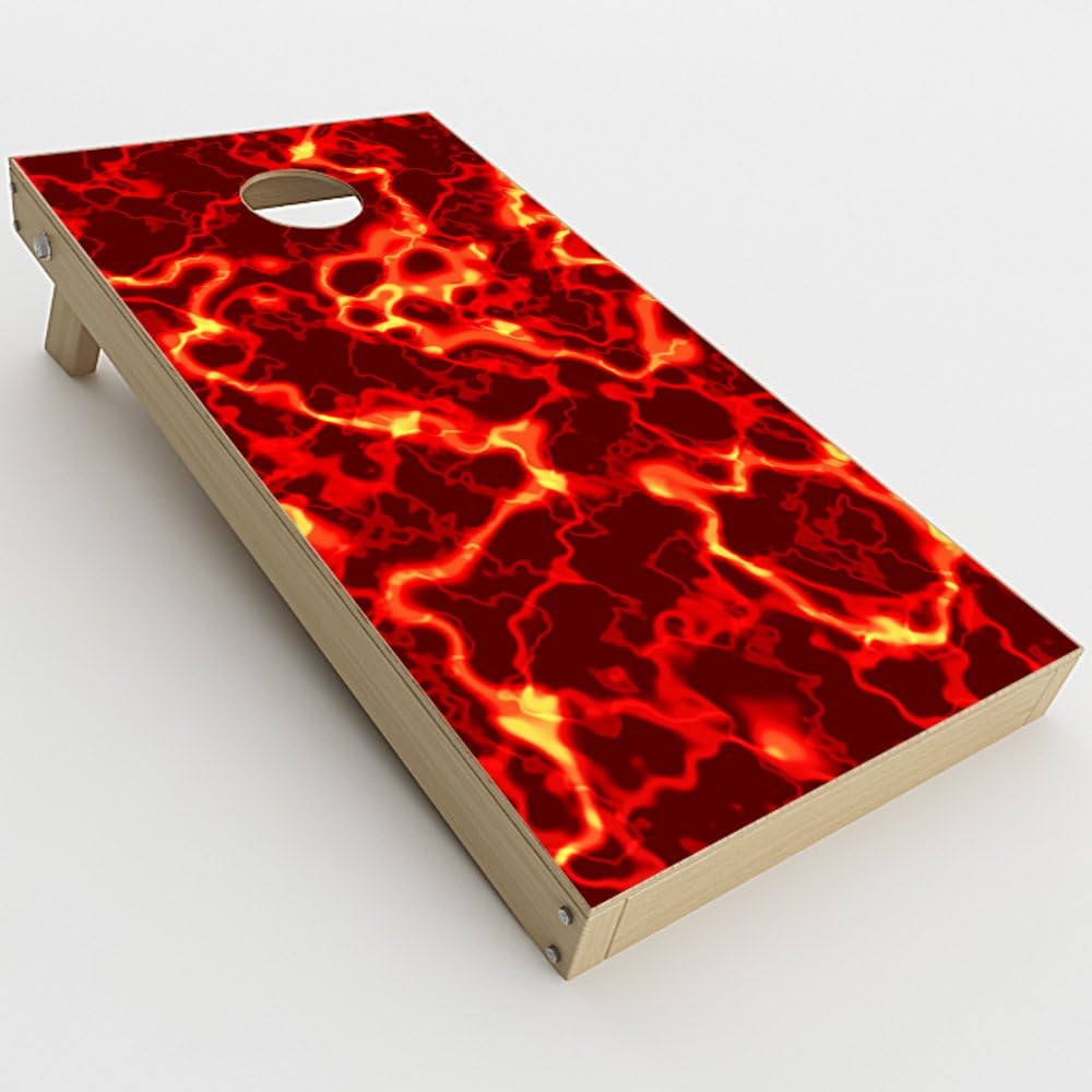 Skin Decal Vinyl Wrap for Cornhole Game Board Bag Toss (2xpcs.) Skins Stickers Cover/Lave Hot Molten Fire Rage