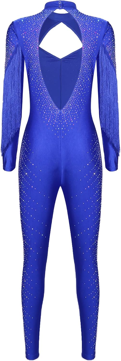 iiniim Women's Glittery Gymnastics Leotards Full Body Unitards Figure Skating Jumpsuit for Gymnastics Dancing