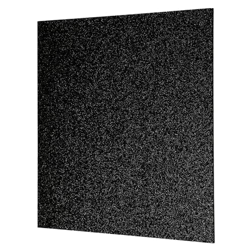 Image of MECCANIXITY 1Pcs Black Glitter Acrylic Sheets 1 /8 inch Thickness 12 inch x 12 inch Glossy PMMA Fluorescent Plastic Sheets Extruded Translucent Blanks for DIY Art Crafting Laser Cutting & Engraving
