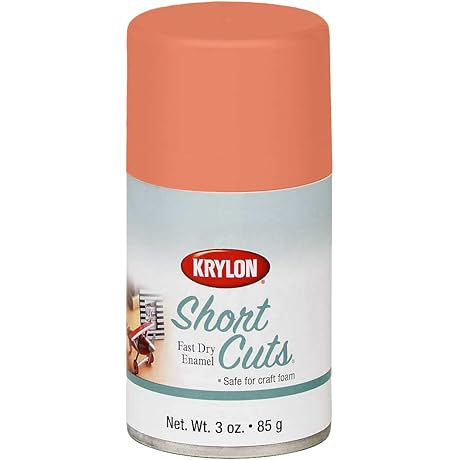 Krylon KSCS08300 Short Cuts Aerosol Paint, Ripe Peach, 6 1 - Enchanting Coral Accents