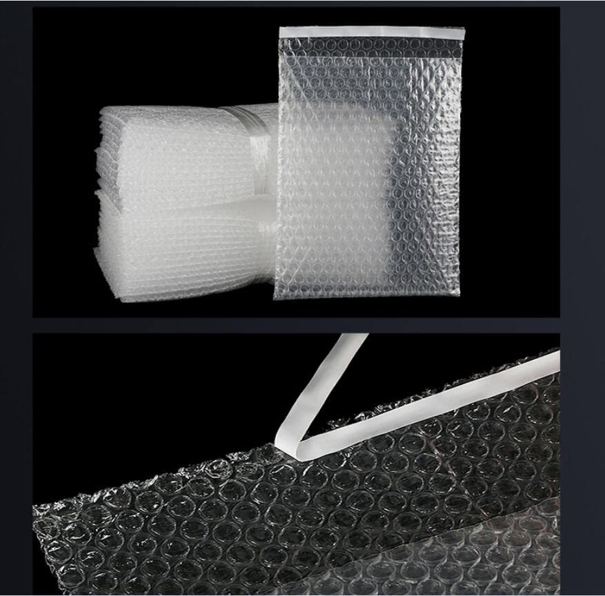 100pcs sacchetto di plastica antiurto autosigillante sacchetti di imballaggio in schiuma a bolle trasparenti sacchetto di ammortizzazione a doppio film-13x25 con 4 cm