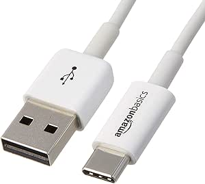 Amazon Basics USB-C to USB-A 2.0 Fast Charger Cable, 480Mbps Speed, USB-IF Certified, for Apple iPhone 15, iPad, Samsung Galaxy, Tablets, Laptops, 6 Feet, White