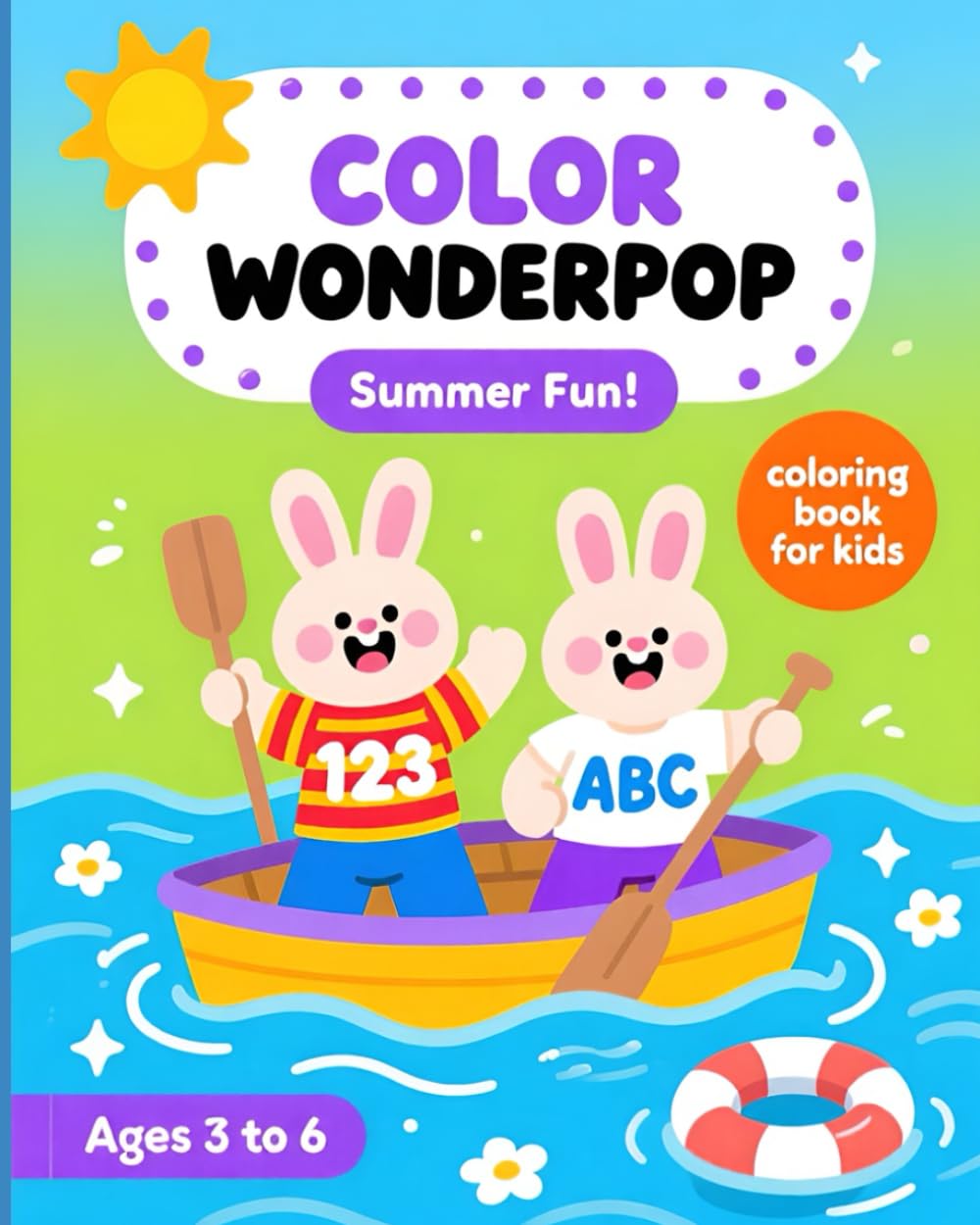 COLOR WONDERPOP - Summer Fun - Cute and Cozy Coloring Book for Kids Featuring Easy to Color Summer Illustrations and Adorable Scenes