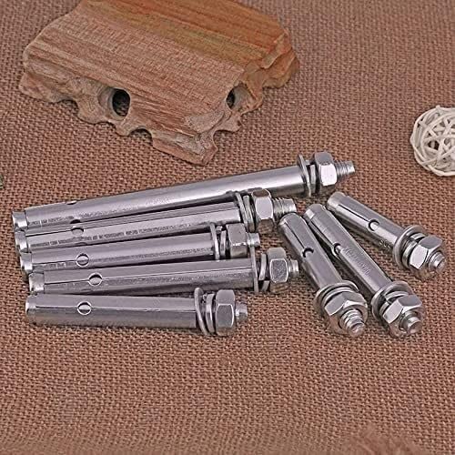 Pernos de expansión, tornillos para concreto, pernos de anclaje de pared, Perno de tornillo de expansión de acero inoxidable 316 Alambre de brochado extralargo extendido M6 M8 (5 piezas) (Longitud: