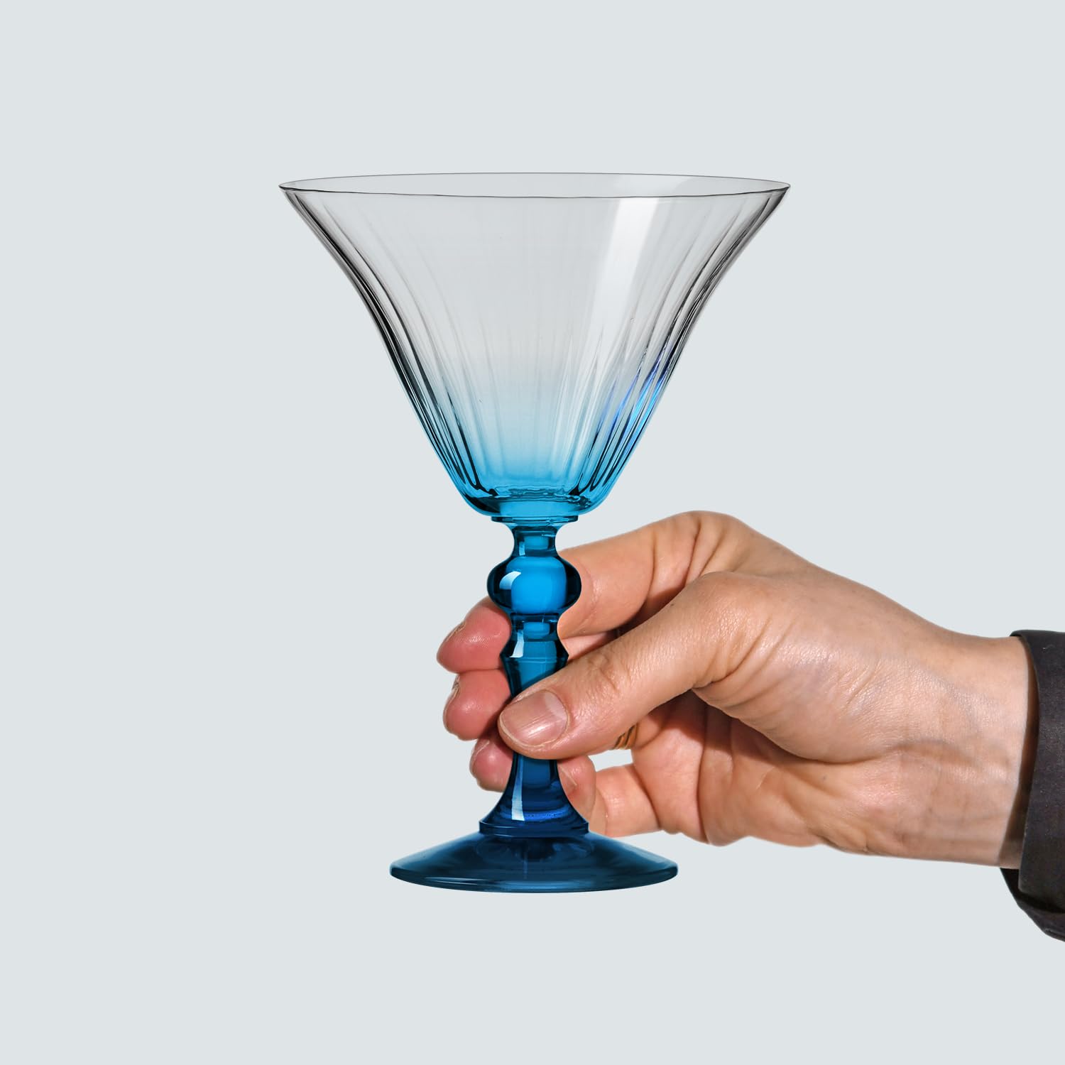 Krosno Martini- und Cocktailgläser Bubble Türkis, 2er Set, 170 ml | Bleifreies Kristallglas von Celebration Moments Kollektion für Martini, Cosmopolitan und Manhattan, spülmaschinenfest