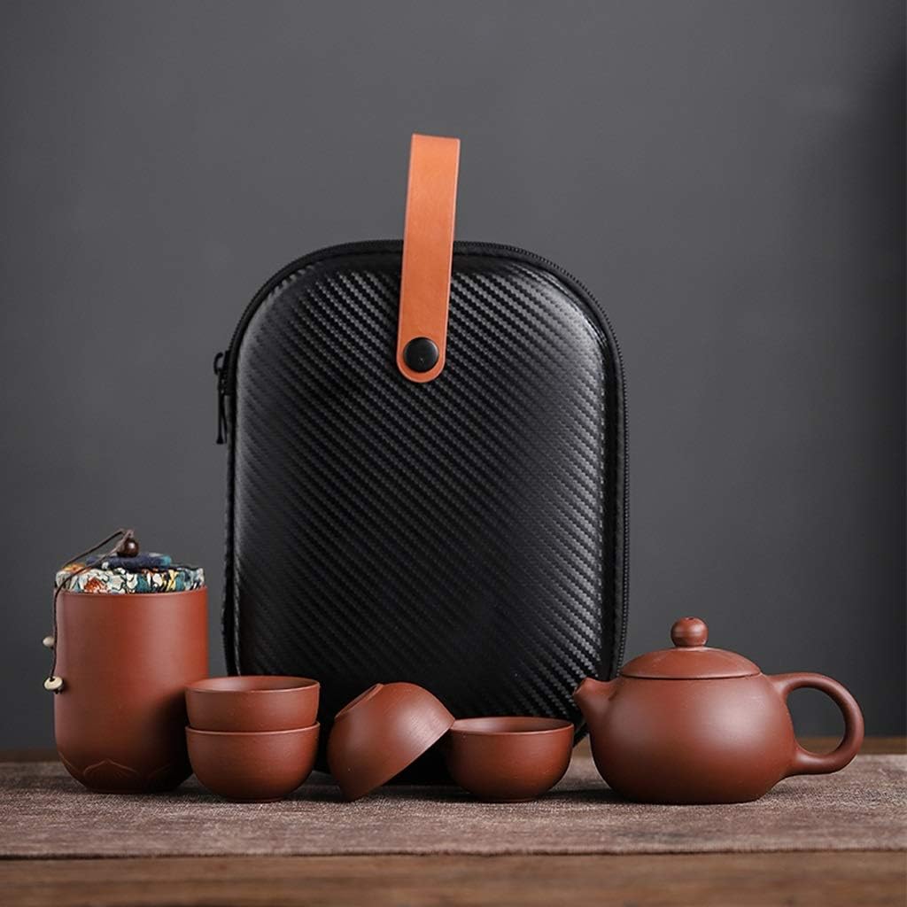Sand Tea Cups Ceramic Portable Teapot Set Outdoor Travel Gaiwan of Ceremony Teacup