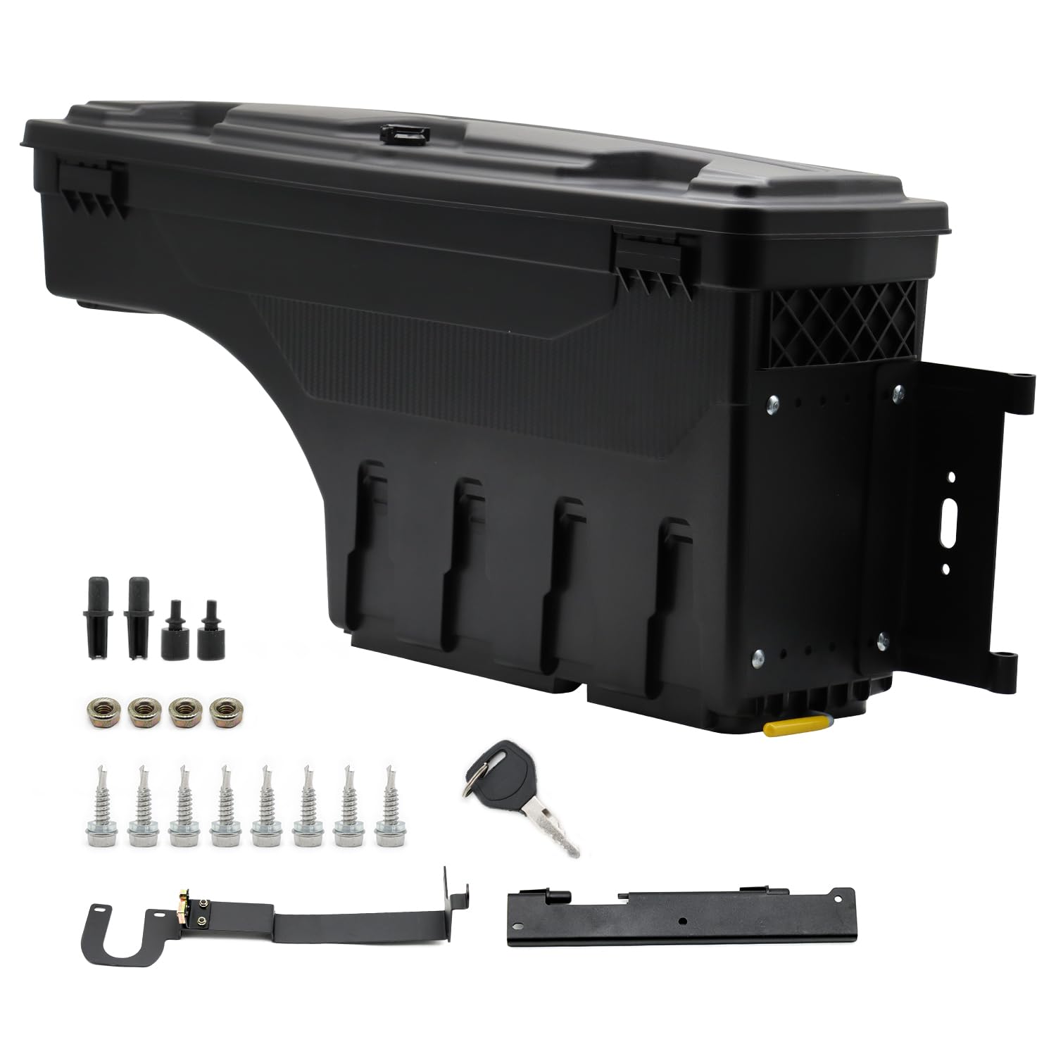 Truck Bed Storage Box Fit for 2019 2020 Ford Ranger, Right/Passenger Side Truck Bed Toolboxes with Key Lockable Lid Waterproof Black