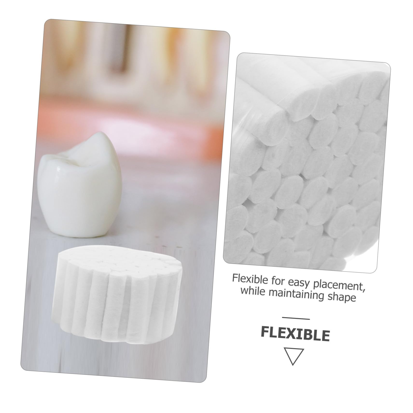 Rollo Dental de Algodón 5 Piezas 8x38mm, Hemostático | Alta Absorción, Ligero y No se Rompe Fácilmente, Uso en Clínicas y Hogar para Limpieza Bucal