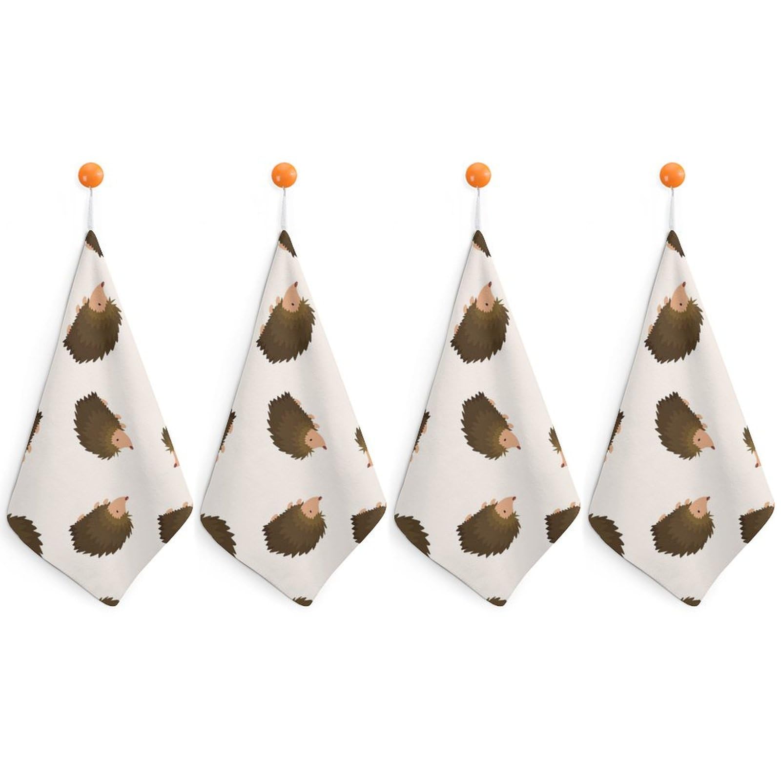 LWORZIIB 4 Piece Hanging Hand Towels, Cute Hedgehog Small Dry Hand Towel for Kitchen Bathroom