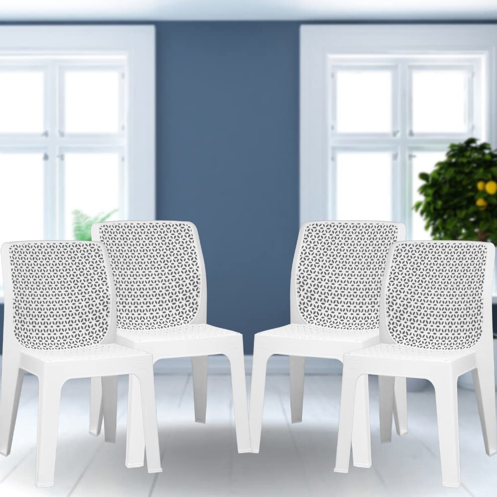 ITALICA Oxy Plastic Chair for Home/Glossy Finish Chair for Office, Living Room, Dining Room, Kitchen/Plastic Chairs for Balcony (5205, White, Set of 2 Chair, BN)-image-37