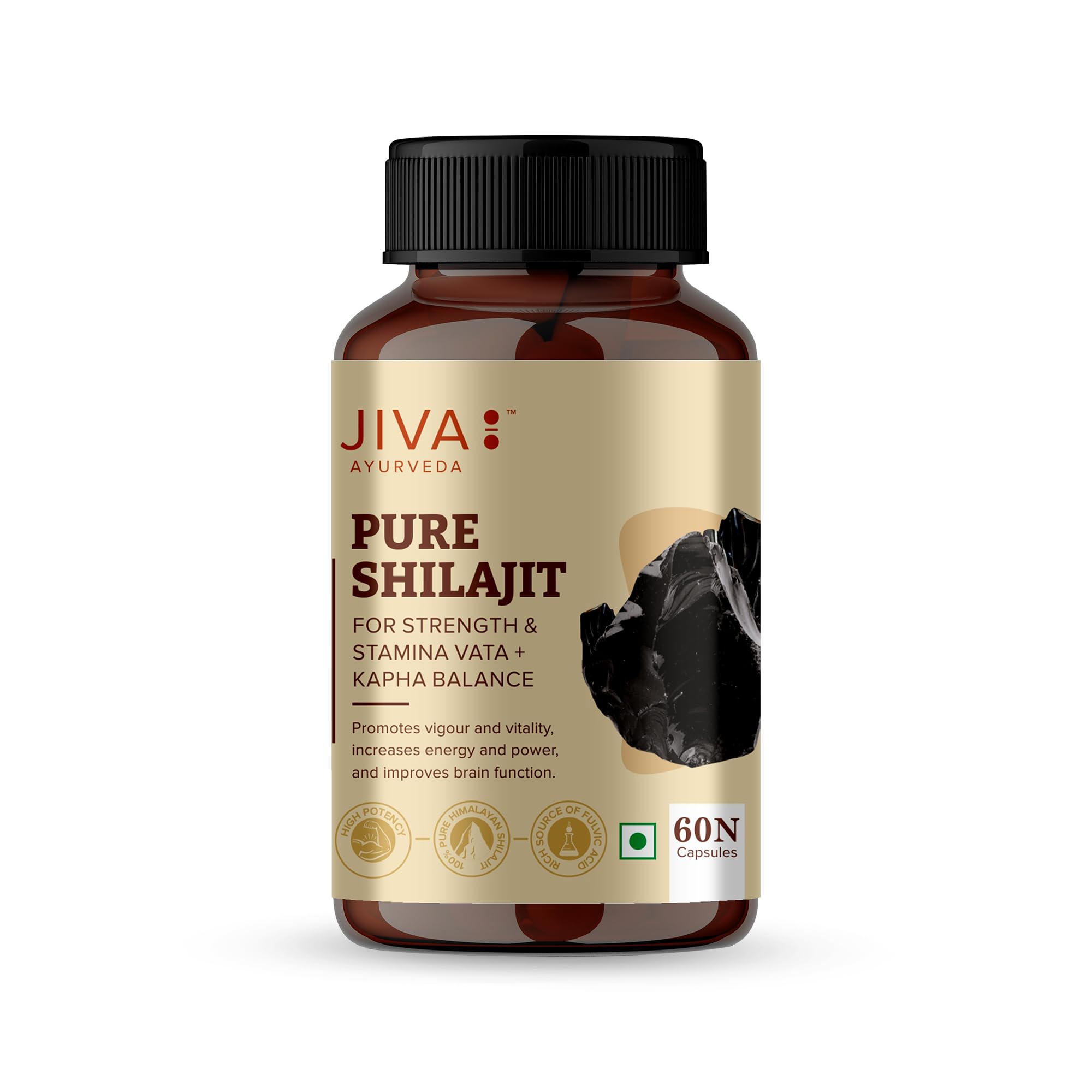 - Jiva Pure Shilajit | Purifies Blood, Boosts Stamina And Rejuvenates Tissues | Pure Shilajit Sourced From Himalaya | Strengthens Reproductive System And Nervous System- 60 Capsules (Pack of 1)