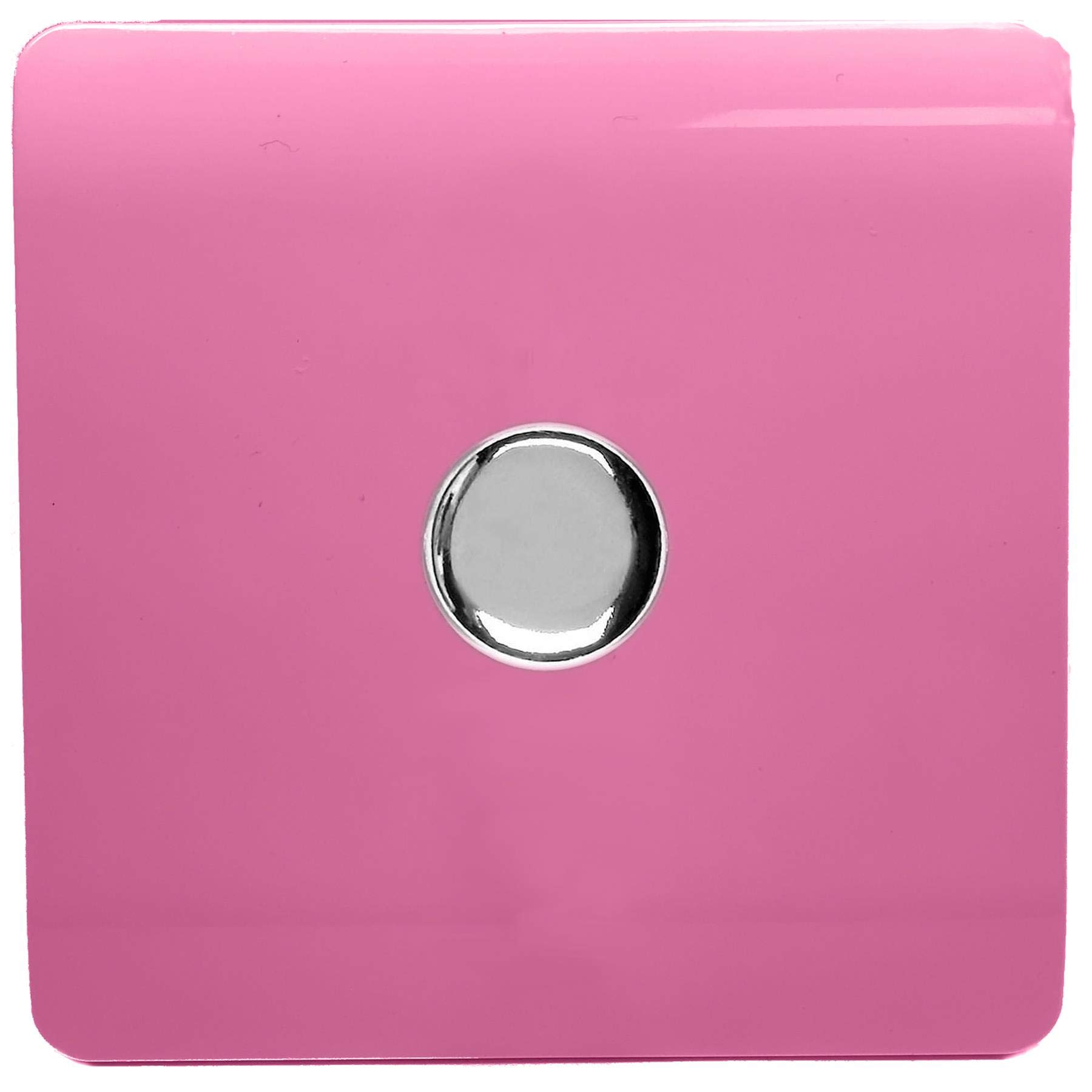 Trendi Artistic Modern Glossy Tactile 1 Gang 2 Way 120w LED Dimmer Switch, Pink
