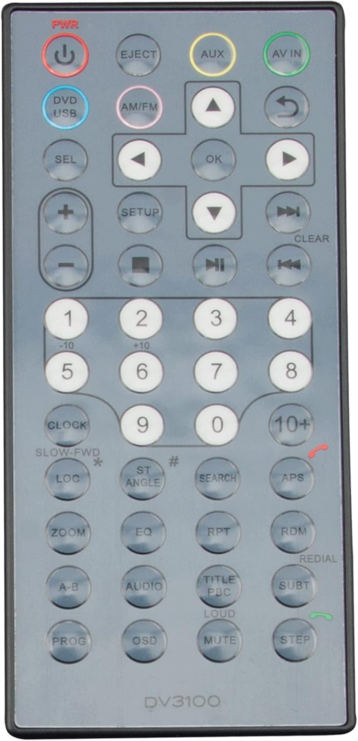 Mando A Distancia Para Sistema De Entretenimiento Furrion DV3100, DV3300 - Sustitución Inalámbrica, Color Negro