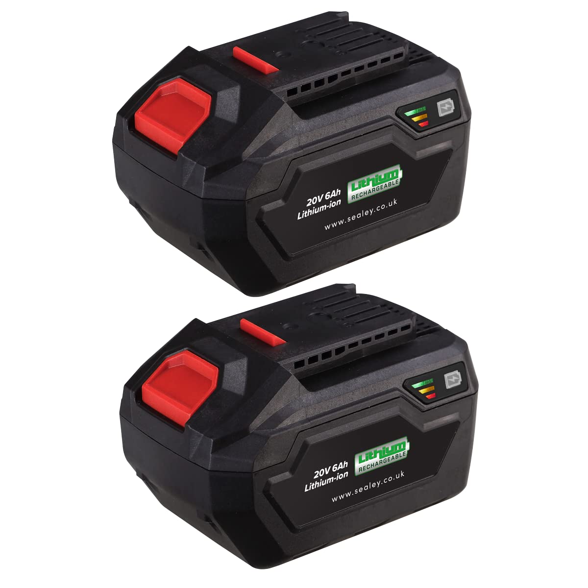 Sealey BK06 20v Cordless SV20V Li-ion Battery 6ah Pack of 2 6ah
