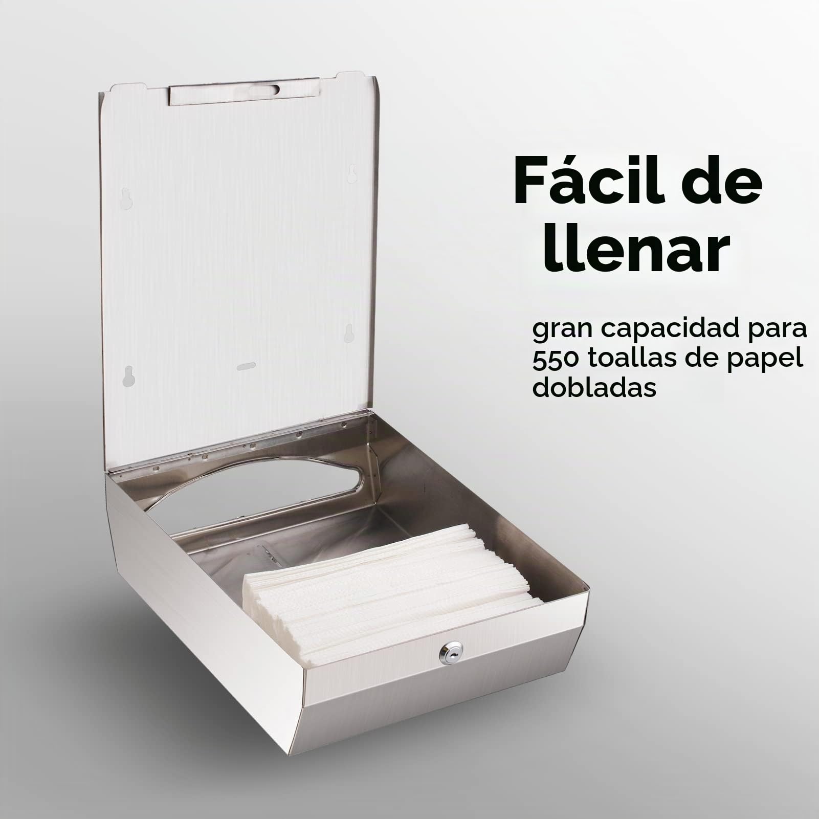 modunful Dispensador de Toallas de Papel para Montaje en Pared, de Toallas de Papel de Triple Pliegue,Soporte de pañuelos de Acero Inoxidable de Gran Capacidad,Adecuado para baños y Lugares