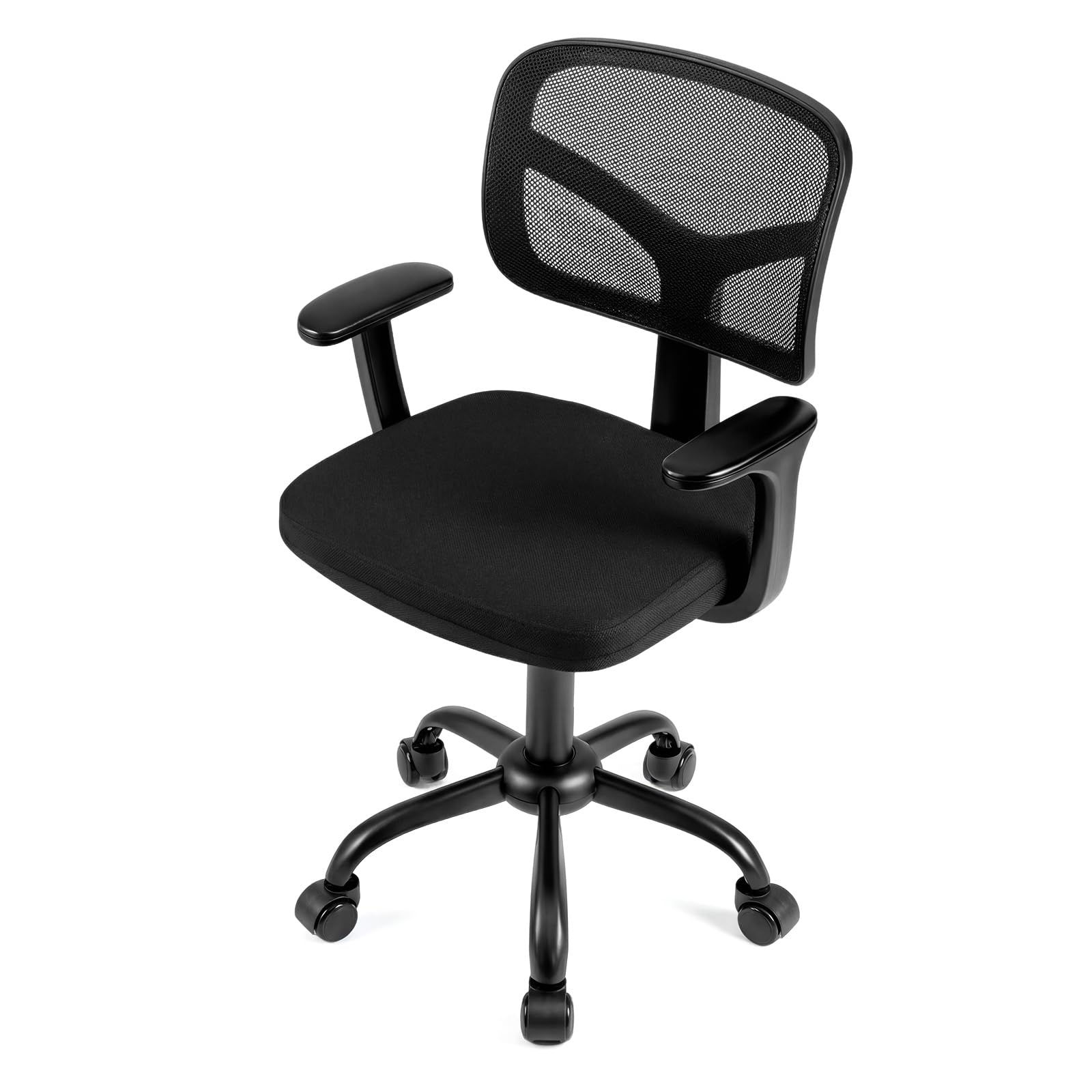 GYMAX Kids Desk Chair (Black, 54x46x84-94cm, without Footrest)