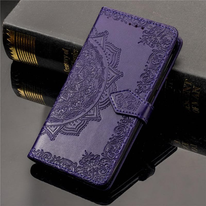 Image of ClickCase Queen Series for Redmi Note 15 Pro 5G Leather Flower Embossing Wallet Flip case Magnetic Closure Flip Cover for Redmi Note 15 Pro 5G (Violet)